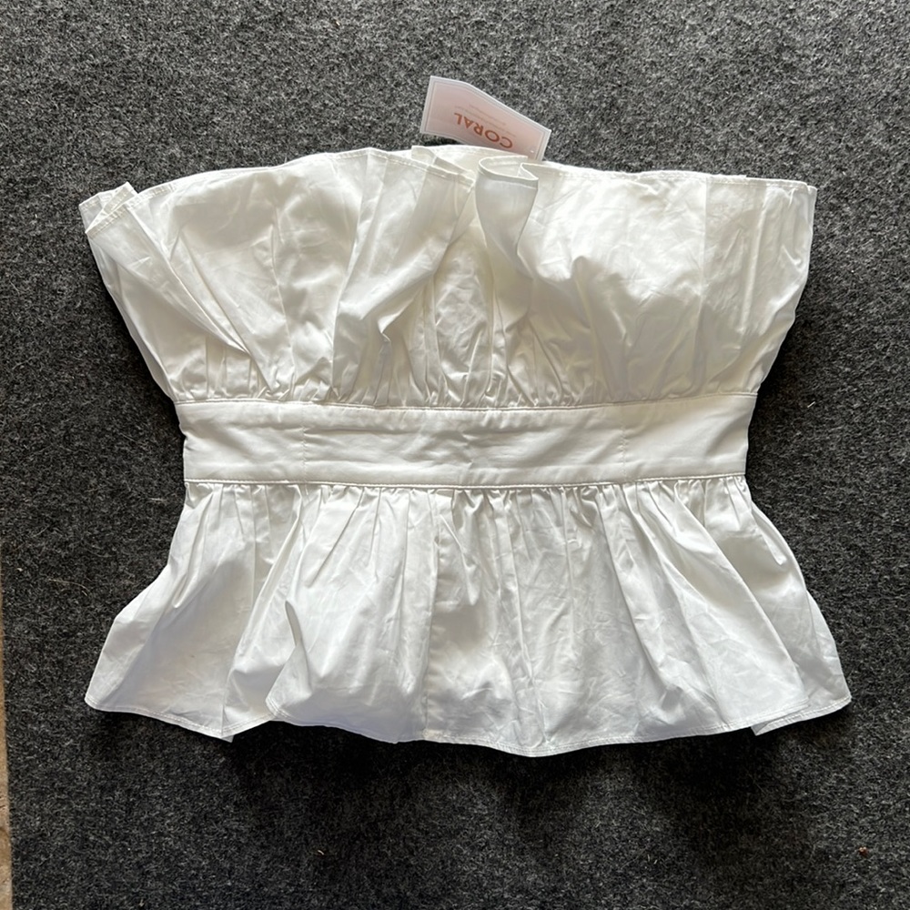 White Zippered Tube Top